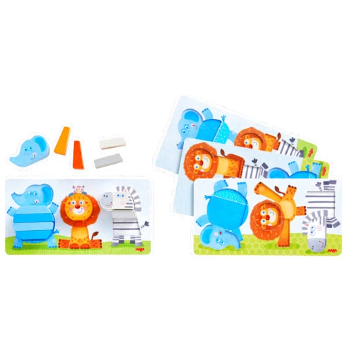 HABA 306087 Arranging Game Animals in The Wild, with 12 Wooden pcs. for Ages 2 Years and Up (Made in Germany)