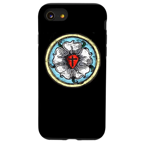 Lutheran Emporium iPhone SE (2020) / 7 / 8 Martin Luther Rose Lutheran Symbol Distressed Chalk 5 Solas Case