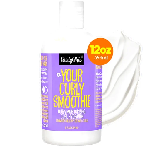Curly Chic CurlyChic Your Curly Smoothie - Moisturizing Curl Smoothie for Defined, Healthy Curls with Natural Honey, Aloe Vera Gel & Butters - Sulfates & Paraben-free - Curl Creme Ideal for Textured Hair Care