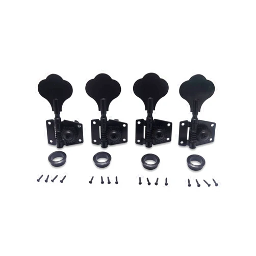 Metallor Vintage Open Gear Machine Heads Tuners Tuning Pegs 4 In Line Right Hand Guitar Parts replacement for P Bass J Bass Black 4PCS