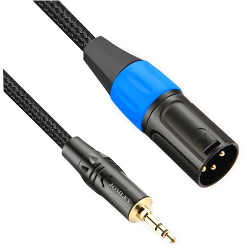 JOMLEY Unbalanced XLR to 3.5mm Cable, 10ft, for Laptop, Personal Computer, Smartphone, Speaker, Tablet