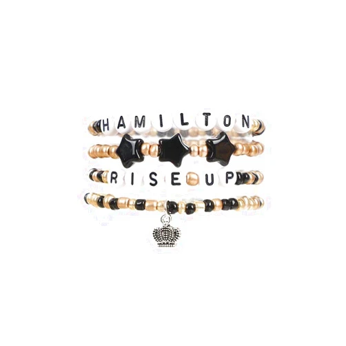 Byqone 4Pcs Broadway Musical Bracelet Merch for Hamilton Lover Gifts, Rise Up Bracelet Gifts for Girl Woman Men