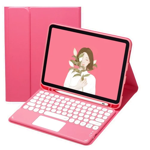 AnMengXinLing Keyboard Case for iPad Pro 11 2022/2021/2020-Touchpad Detachable Keyboard with Pencil Holder Folio Smart Cover with Keyboard for iPad Pro 11inch 4th/3rd/2nd Gen (New Pink)
