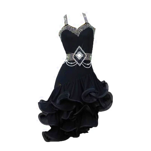 YDHTIZ Latin Dance Dresses for Women Professional Cha Cha Tango Costume Ballroom Competition Dancewear Fishbone Skirt for Samba