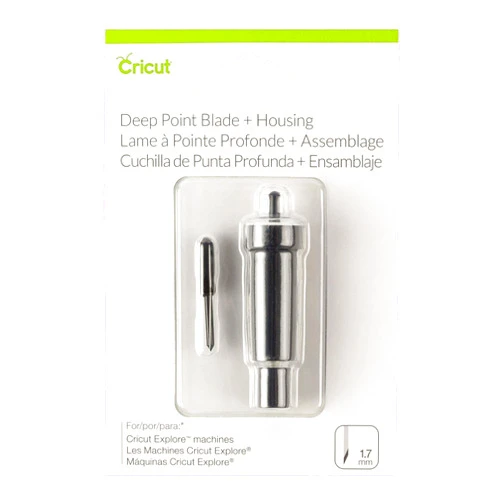 Cricut Deep-Point Blade + Housing, Cutting Blade with Deep Cut Housing, Cut Materials up to 1.5mm Thickness, for Personalized Crafts, Compatible with Cricut Maker and Explore Machines,Black
