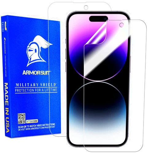 ArmorSuit 2 Pack Screen Protector Designed for iPhone 14 Pro 6.1-Inch MilitaryShield Max Coverage HD Clear Film - Made in USA