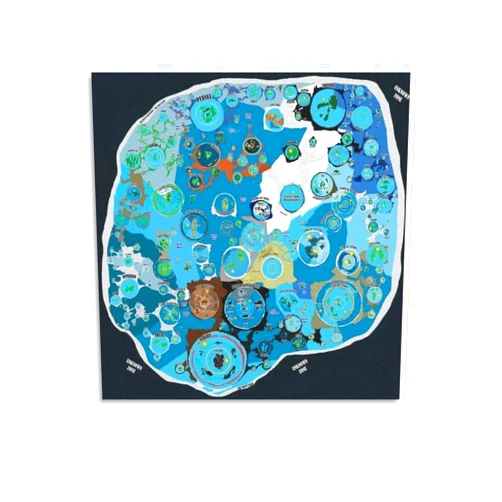 JGJKAOIY Flat Earth Map Terra Infinita Realm Poster Lands Beyond The Ice Wall Art Poster Canvas Poster Wall Art Bedroom Home Aesthetic Decoration 12x12inch(30x30cm)