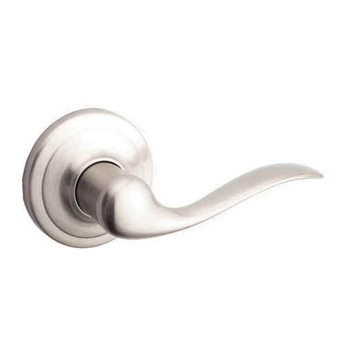 Kwikset Tustin Dummy Door Handle, Single Sided Lever for Closets, French Double Doors, and Pantry, Satin Nickel Non-Turning Right Handed Interior Push/Pull Lever, with Microban Protection