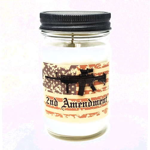 S&M Candle Factory 2nd Amendment Candle ~ Cologne Scented ~ Smells Like Its Guaranteed to let Tyranny Know to Move The F on ~ All Natural Premium Soy Wax Candle Let's Go Brandon(14oz Mason Jar)