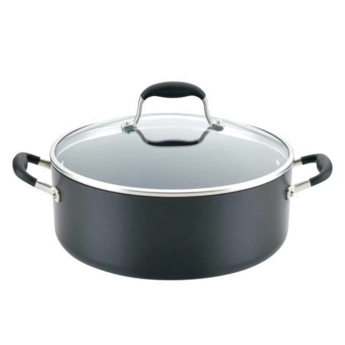 Anolon Advanced Home Hard-Anodized Nonstick Wide Stock Pot/Stockpot (7.5-Quart, Onyx)