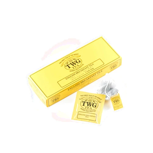 TWG Tea | English Breakfast Tea | Black Tea | Floral Undertones | 15 Hand Sewn Cotton Teabags | Gift Set