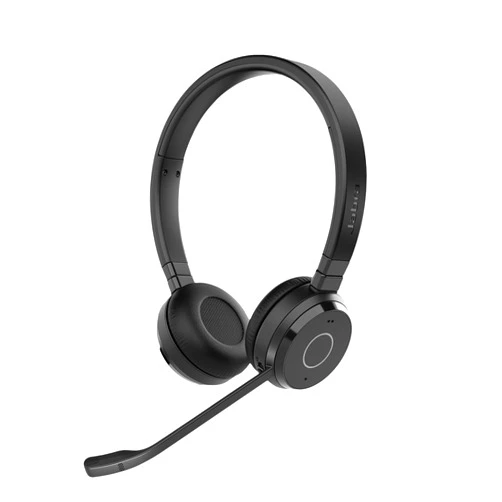 Jabra Evolve 65 TE (Third Edition) Wireless Dual-Ear Headphones - Noise-Canceling Mic, 16 hrs Battery Life, Dual Connectivity, Works with All UC Platforms Like Zoom & Google Meet, Black