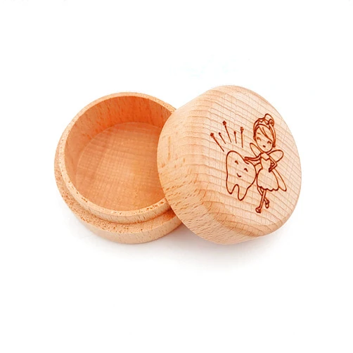 WOOPSOO Tooth Fairy Box for Boys and Girls, Wooden Baby Teeth Fairy Holder Tooth Storage and Saver Box for Kids Lost Teeth,Saver Organizer Storage Box for Kids Keepsake Baby Shower Birthday Present