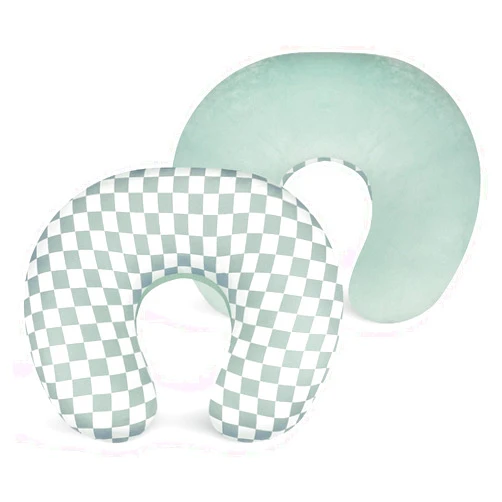DILIMI Nursing Pillow Cover, Soft Stretchy Nursing Cover for Breastfeeding Pillow, 1 Pack Reversible Removable Slipover for Baby Boy and Girls, Green Checkered