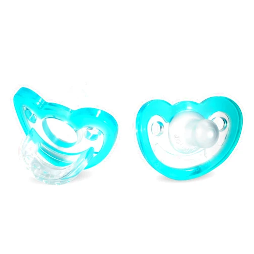 RaZbaby JollyPop Baby Pacifier Newborn, 0-3m, Teal, Double Pack