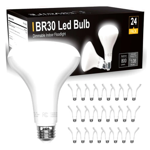 DAYBETTER 24 Pack BR30 LED Light Bulbs, Dimmable Indoor Flood Lights, Daylight White 5000k, E26 Base, 9W, 65W Equivalent, 800 LM, Recessed Can Light for Bedroom, Kitchen, Living Room, Ceiling