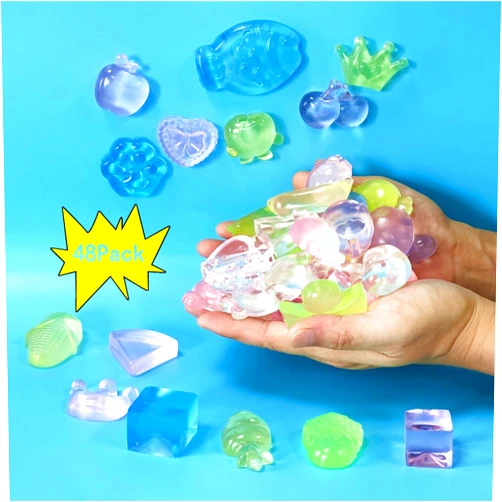 Ganjiang 48 Pack Crystal Series Mochi Squishy Toys Birthday,Party Favors,Classroom prizes,Goody Bag Stuffers