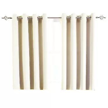 Aquazolax Blackout Curtains Set Decorative Eyelets Top Solid Thermal Blackout Door/Window Curtain Drapes for Bathroom, 2 Panels, 54W x 45L Inch, Beige W54 x L45 Beige