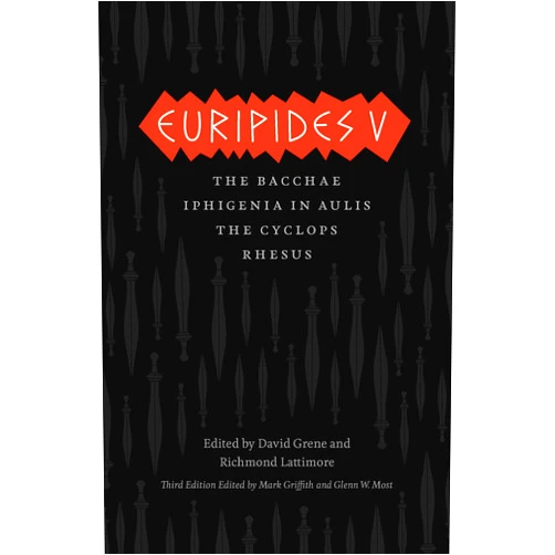 By . Euripides (Author), Mark Griffith (Editor, Translator), Glenn W. Most (Editor, Translator), David Grene (Editor, Translator), Richmond Lattimore (Editor, Translator) & 2 more Euripides V: Bacchae, Iphigenia in Aulis, The Cyclops, Rhesus (The Complete Greek Tragedies)