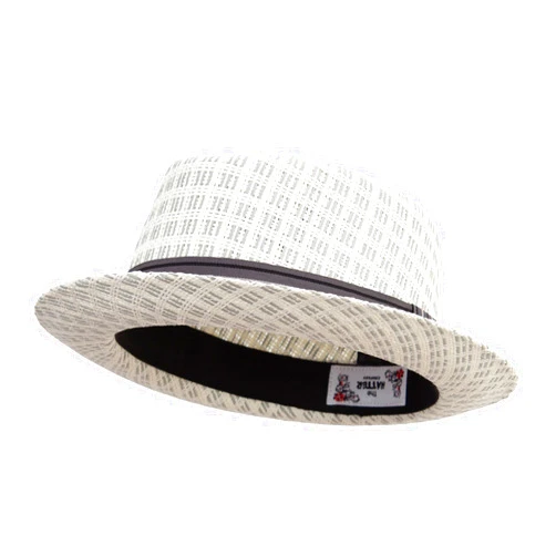 e4Hats.com Woven Paper Strae Wide Brim Porkpie Upbrim Fedora