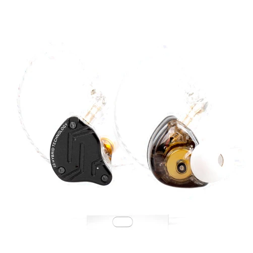 Kinboofi KZ ZS10 Pro X Gaming Earbuds, KZ in Ear Monitor,Upgraded 4BA 1DD KZ in Ear Monitor Headphone Multi Driver in Ear IEM Earphone with Silver-Plated Recessed 2Pin Cable for Audiophile (Dark, with Mic)