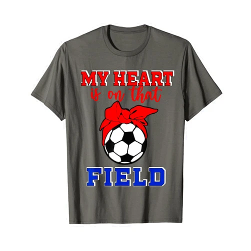 Soccer Game Day My Heart is on that Field Tees Co. Leopard My Heart Is On That Field Soccer Love Game's Day T-Shirt