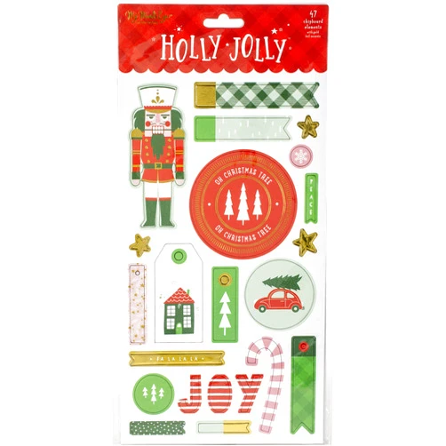 My Mind's Eye MY MINDS EYE, INC. HOLLY JOLLY CHIPBRD ELEMENTS, us:one size