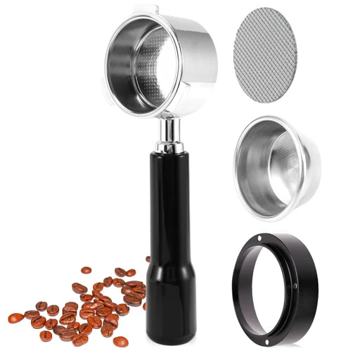 PIXAPU 54mm Bottomless Portafilter Breville - Complete Set with Dosing Funnel, Puck Screen, & IMS Precision Basket - Compatible with 54mm Espresso Machines Breville - Espresso Tools for coffee lovers - Black
