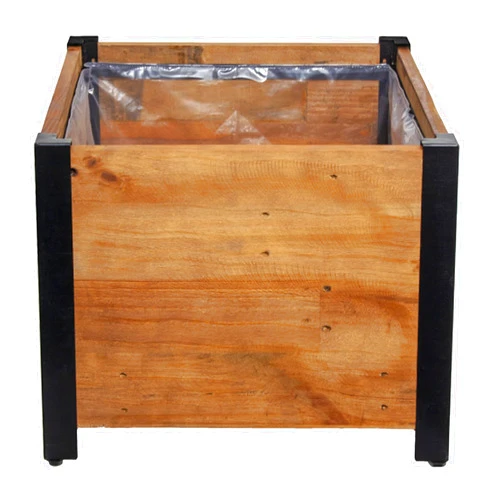 Grapevine Urban Garden Low Profile Planter, FSC Recycled Wood, Square, Natural Brown