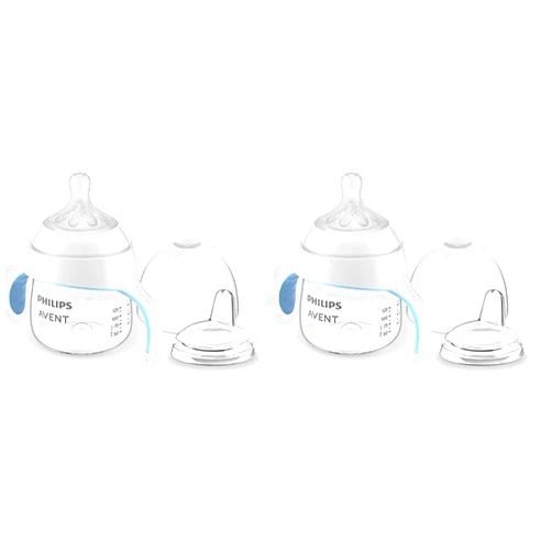 AVENT Philips Avent Natural Trainer Sippy Cup with Natural Response Nipple and Soft Spout, 5oz, 1pk, SCF263/01 (Pack of 2)