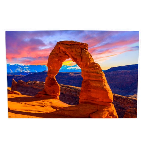 Lantern Press 16x24 Inch Giclee Art Print Wall Decor, Arches National Park, Utah, Delicate Arch Sunset