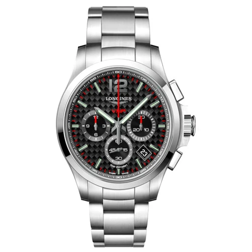 Longines Conquest V.H.P. Perpetual Chronograph Black Carbon Dial Quartz Men's Watch L37174666