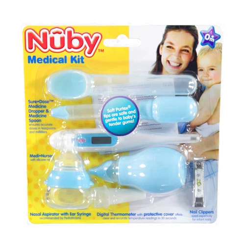 Nuby Complete Nursery Care Medical Kit for Healthy Baby - Small 7-Piece, Colors May Vary