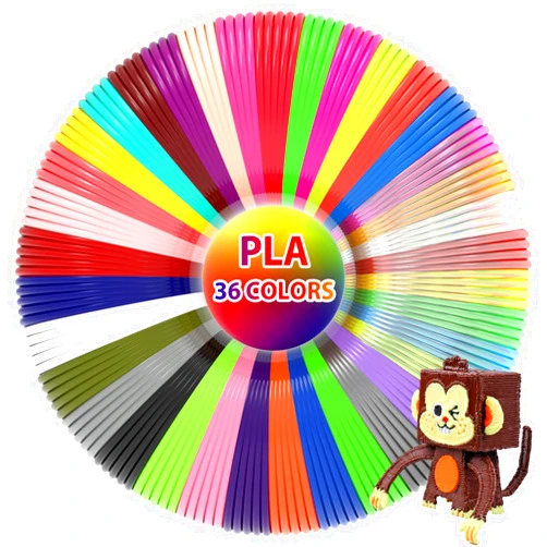 3Dgenius 36 Colors 3D Pen Filament 1.75mm PLA, Each Color 32.8 Feet, Total 1181 Feet 3D Pen Filament Refills 3D Printing Pen Refills with High-Precision Diameter Not Compatible with 3Doodler Pen