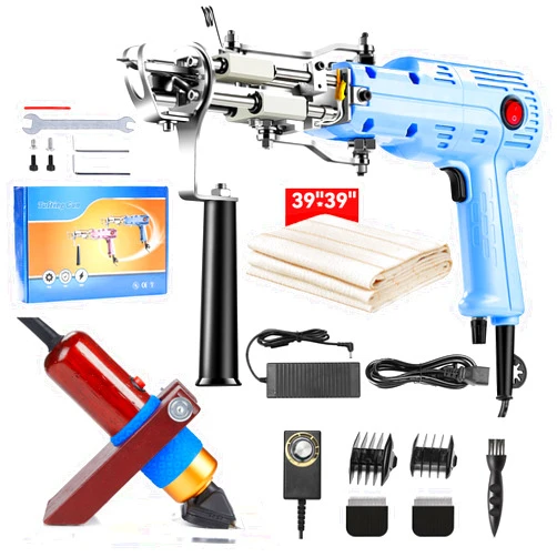 BESGEER Rug Tufting Gun with Carpet Trimmer Kit - Rug-Tuft-Gun-with-Tufting-Shears, 2 in 1 Cut & Loop Pile Carpet Gun, Carpet Gun kit,Christmas Brithday Gifts for Women Men (Maya Blue)