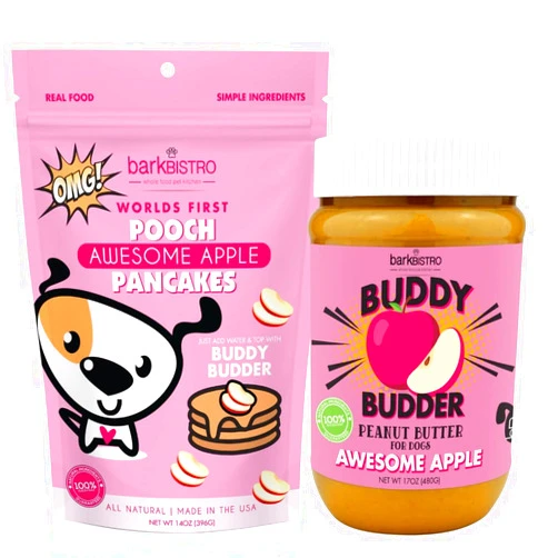 BUDDY BUDDER Awesome Apple Pooch Pancakes - Fun Treat, Brunch w/Your pup, or Stack em' for Dog Birthdays w/Candle, 100% All Natural, No Sugar or preservatives - Made in USA (14oz
