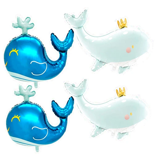MOHYS Whale Balloon Ocean Balloons Under The Sea Party Decorations for Baby Shower Ocean Animal Themed Party Supplies, Blue