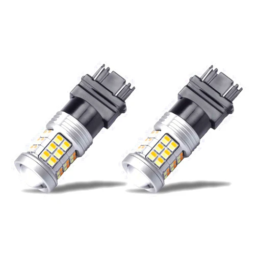 KISLED Extremely Bright 3528 Chipsets 3157 4157 3155 3457 Switchback LED Bulbs with Projector Replacement for Daytime Running Lights/DRL and Turn Signal Lights,White/Amber