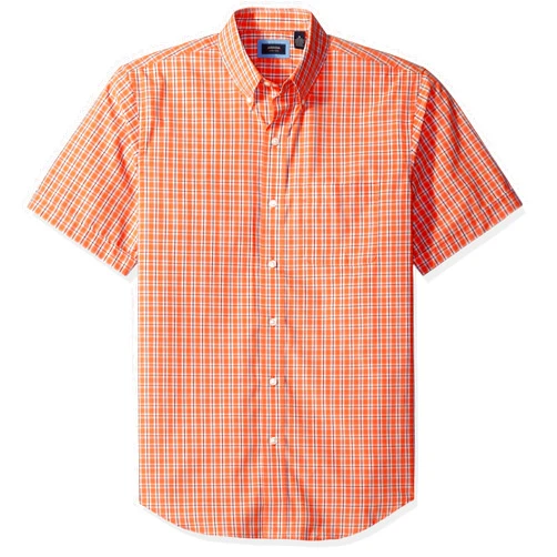 Arrow 1851 Men's Hamilton Poplin Short Sleeve Button Down Plaid Shirt