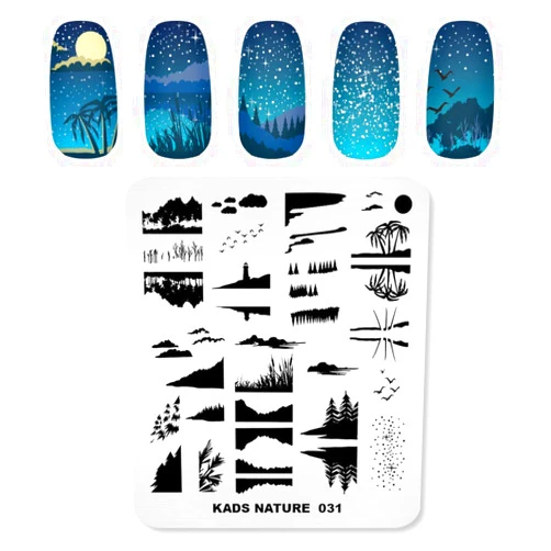 KADS Nail Stamping Plate Nature Template Image Design Plates for Nail Art Decoration and DIY Nail Art (NA031)