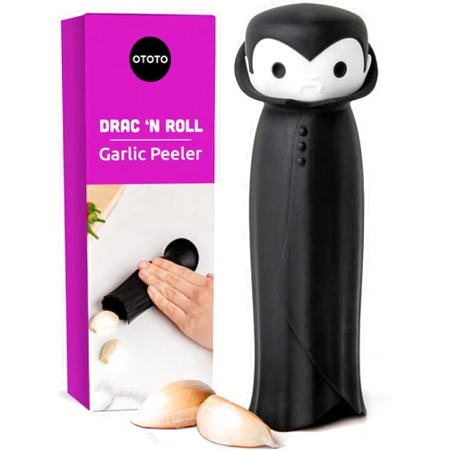 OTOTO Drac N' Roll Vampire Garlic Roller, Silicone Garlic Peeler Tube, Silicone Tube Roller for Halloween - Kitchen Gadget for Garlic, Garlic Tube, Garlic Crusher