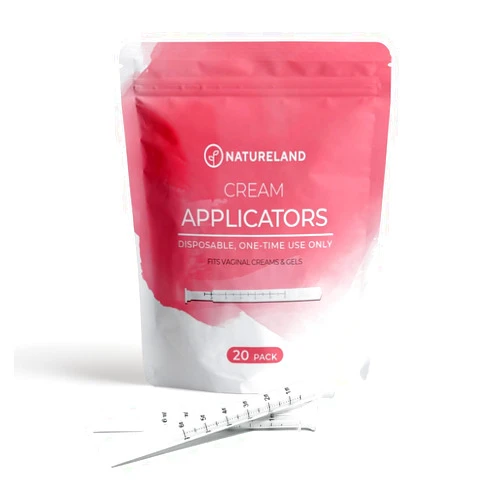 Natureland Disposable Plastic Vaginal Applicator: For Gel or Cream Products - Includes Dual Dosage Markings (Regular, 20, Count)