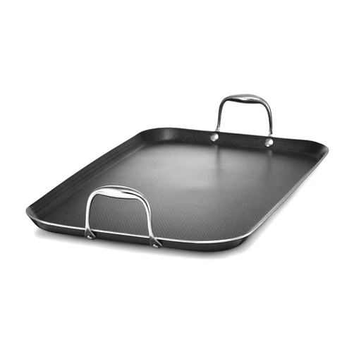 HexClad Hybrid Nonstick Double Burner Griddle, Stay-Cool Handles, Dishwasher-Friendly, Oven-Safe Up to 900°F, Induction-Ready, Compatible with All Cooktops