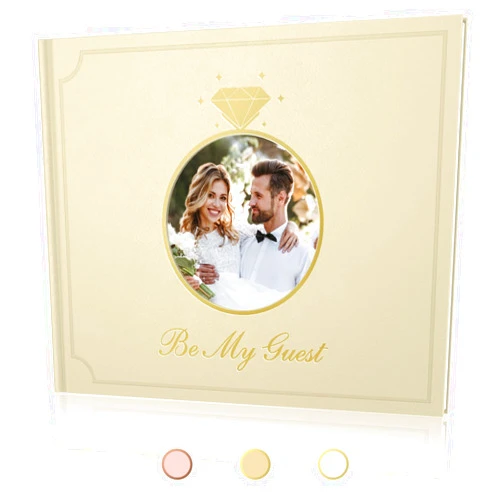Arrebol Wedding Guest Book, Elegant Guest Book Weddings Reception with Cover Window Design, Hardcover Leather Guestbook to Sign in, 100 Blank Pages Polaroid Guest Book