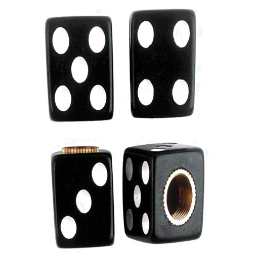 Custom Accessories 16114 Black Dice Style Valve Cap