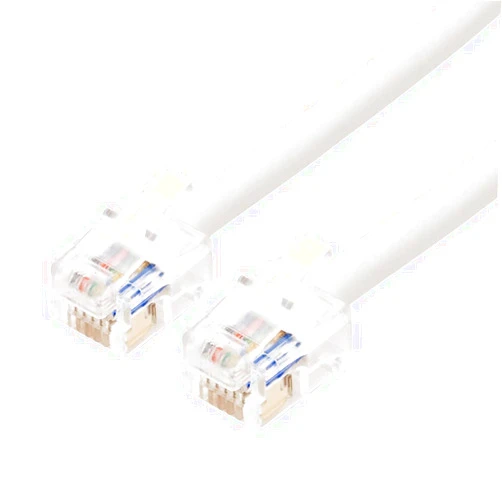 MIYOSHI AMZTOP MCO Modular Cable, White, 6 Poles, 6 Conductors, 6 Poles, 4 Conductors, 6 Poles, 2 Cores, Compatible with 3.3 ft (1 m) Phone Cord, Phone Line, Doorphone, Intercom, Home Phone, Business