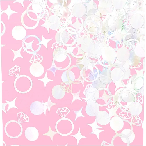 xo, Fetti Bachelorette Party Iridescent Foil Confetti - 200 pc | Engagement Party Decoration, Diamond Ring Table Decor, Bride To Be Bridal Shower Supplies, Engaged Era Decor