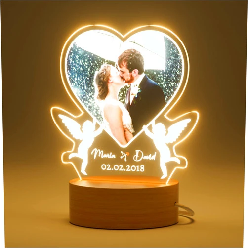 ALBK Valentines Day Gifts for Her - Personalized Night Lamp with Picture Women, Men, LED 3D Illusion Light, Anniversary, Birthday, Girlfriend, Boyfriend,