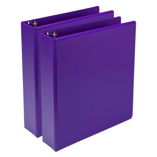 Samsill Earth’s Choice Biobased Durable Fashion Color 3 Ring View Binder, 2 Inch Round Ring, Up to 25% Plant Based Plastic, USDA Certified Biobased, Purple, Value Two Pack
