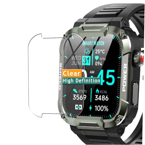 Compatible with Jireausty MK66 1.85 smart watch Vaxson 3-Pack Screen Protector, compatible with Jireausty MK66 1.85